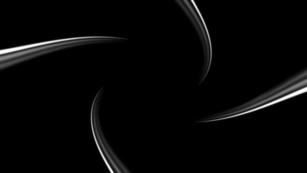 Simple Smooth Tranquil Design Lines Black White Twirling Center — Stock Video