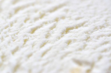 Taze vanilyalı dondurma, yakın çekim, makro fotoğraf, kopyalama alanı.