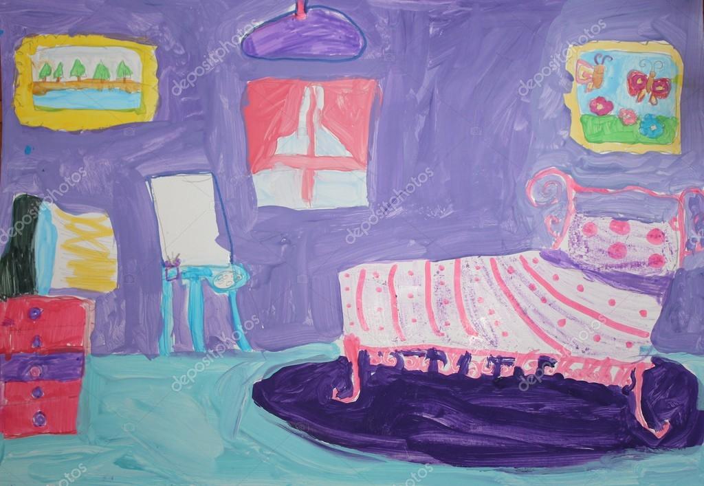 Drawing of a little girl's bedroom — Stock Photo © Kama #26124679