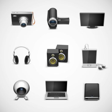 Elektronik vektör Icon set