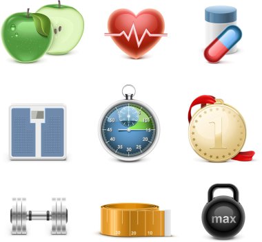 Fitness vektör Icon set