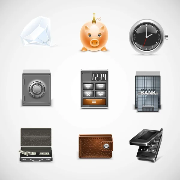 Conjunto de iconos de vectores financieros — Vector de stock