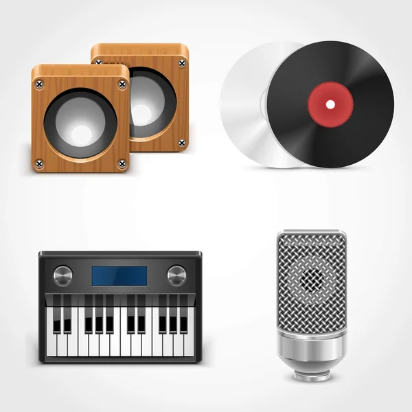 Equipo de sonido vector iconos — Archivo Imágenes Vectoriales