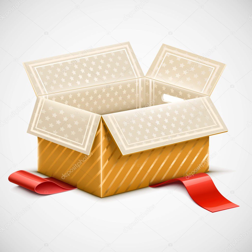 Isolated opened box vector