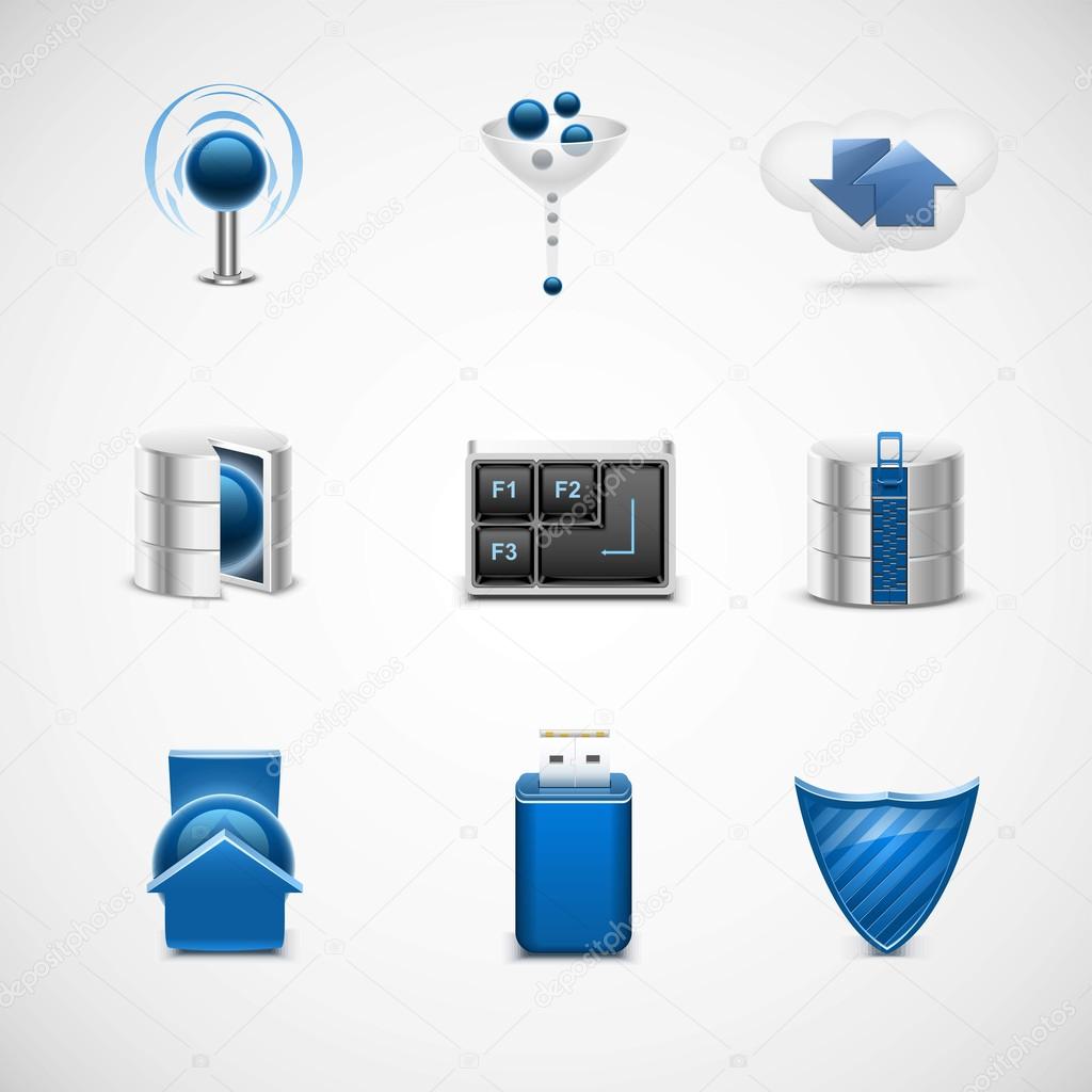 Networking universal vector icon set