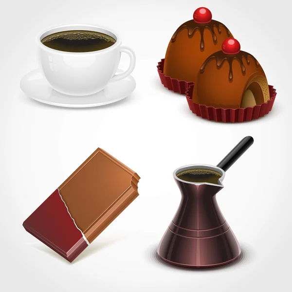 Café y chocolate — Vector de stock