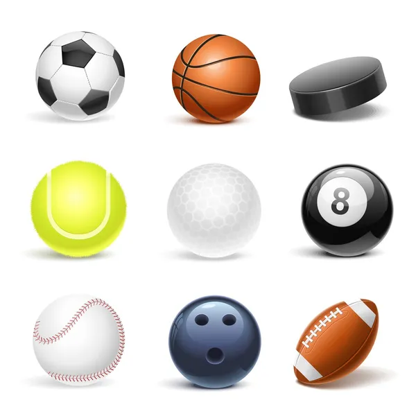 Sport equipment vector icon set — Stock Vector