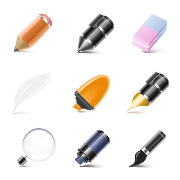 Writing vector icon set — Stock Vector