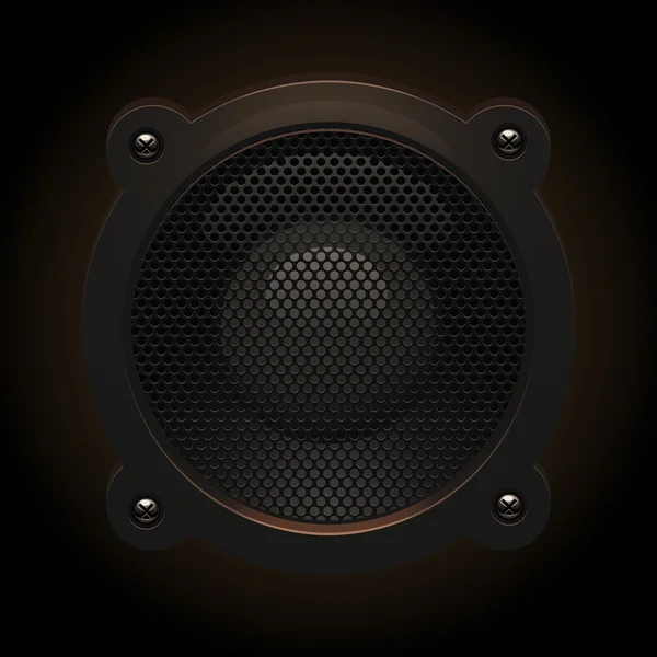 Altavoz en el vector de fondo negro — Vector de stock