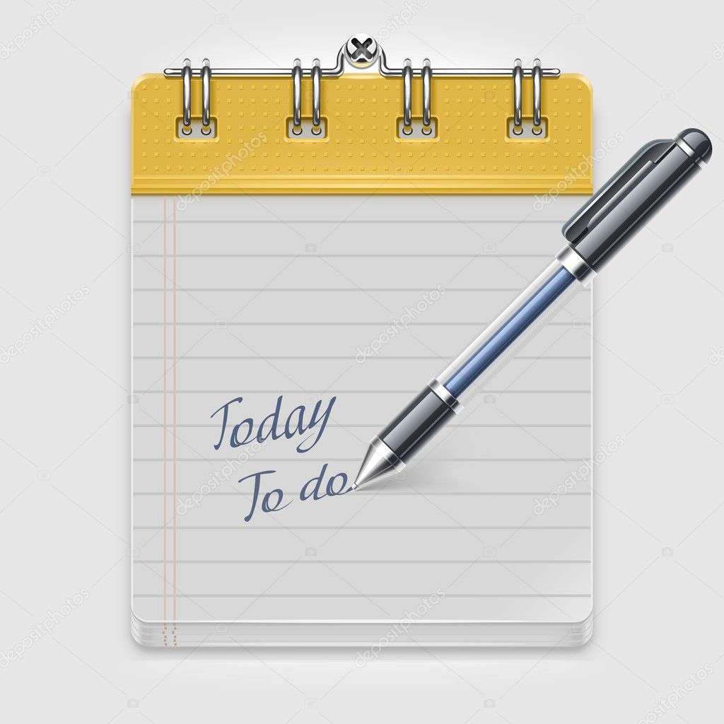 Notepad with pen vector icon xxl