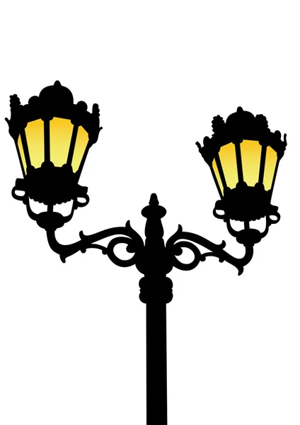 Ouderwetse straat lamp — Stockvector