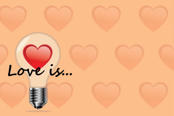 Ampoule avec cœur — Image vectorielle