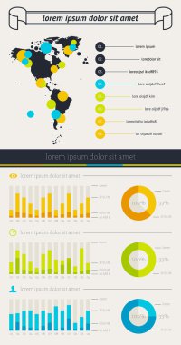 düğmeler ve menüler ile infographics unsurları