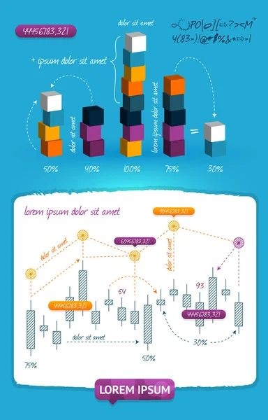 Elemente der Infografik mit Schaltflächen und Menüs — Stockvektor