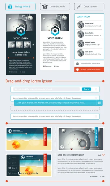 Elementos de la interfaz de usuario para Web — Archivo Imágenes Vectoriales