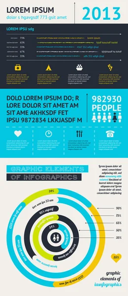 Elementen van infographics met knoppen en menu 's — Stockvector