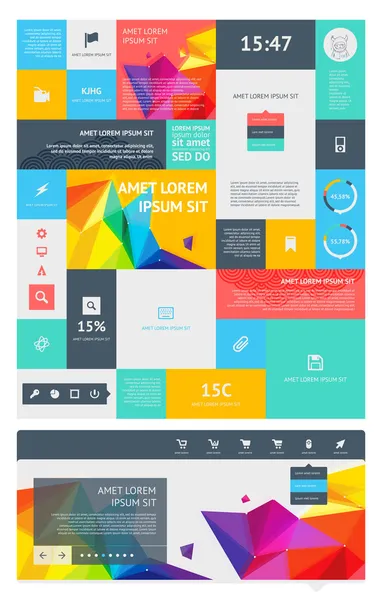 UI is a set of beautiful components featuring the flat design trend — Stock Vector