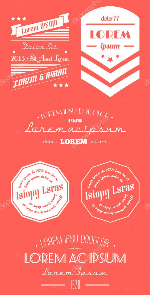 Vector retro insignias, Banners and badges
