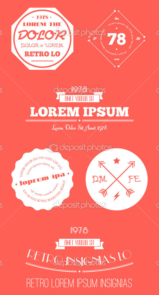 Vector retro insignias, Banners and badges