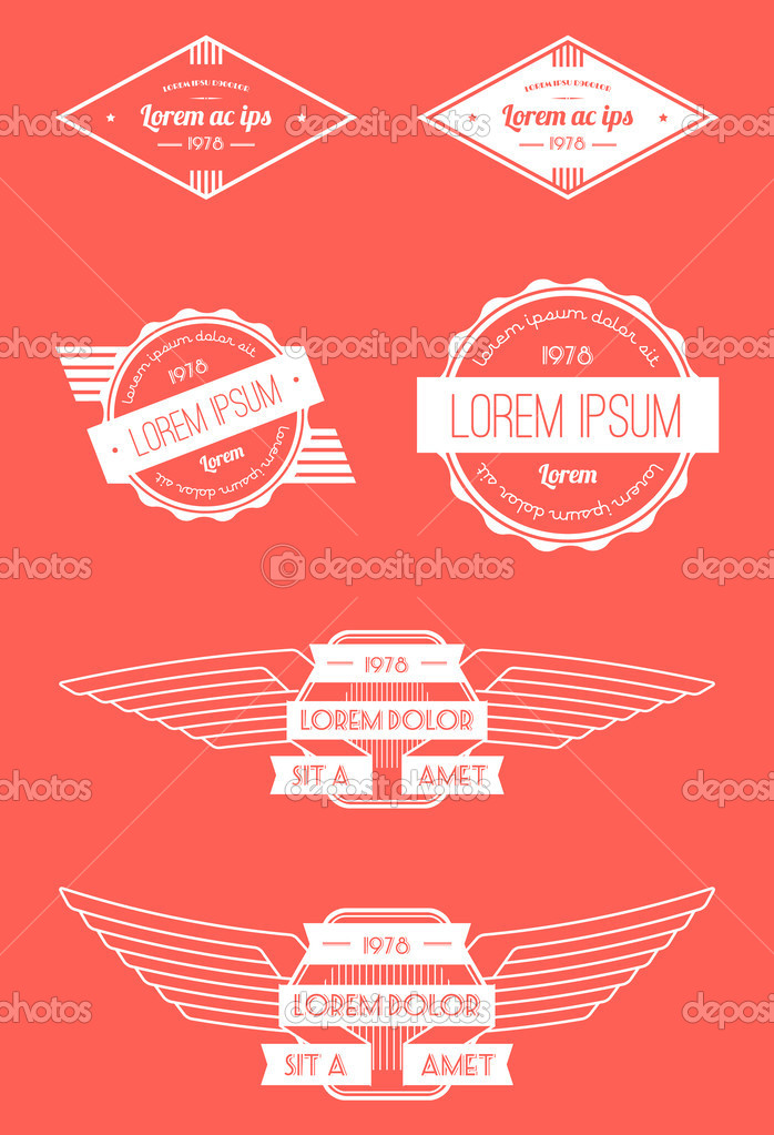 Vector retro insignias, Banners and badges