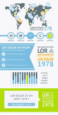 düz infographics unsurları