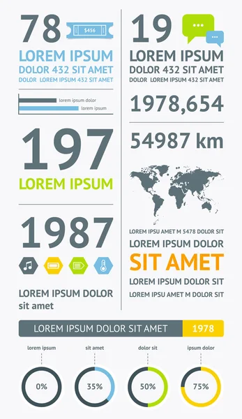 Flate elementer av infografi – stockvektor