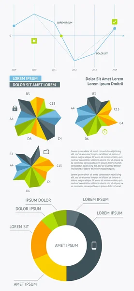 Flache Elemente der Infografik — Stockvektor
