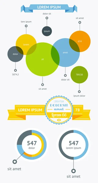 Éléments plats de l'infographie — Image vectorielle