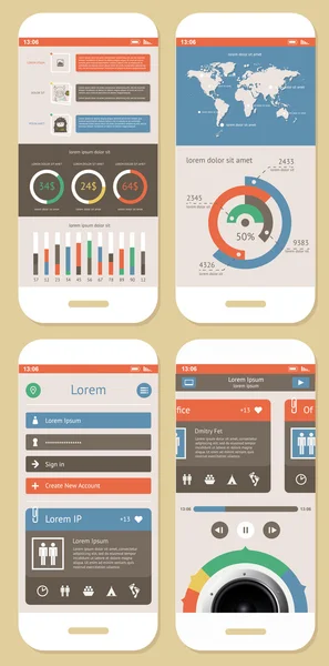 Elementos planos vetoriais de infográficos — Vetor de Stock