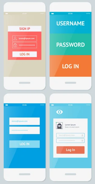 Mal for mobilt brukergrensesnitt – stockvektor