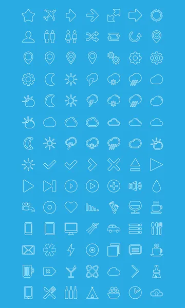 Modern vector Icons set in flat style Simple — Stock Vector