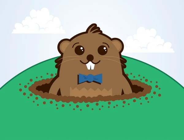 Marmota en una colina — Vector de stock