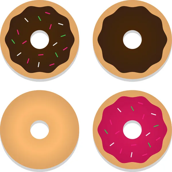 Four Donuts — Stock Vector