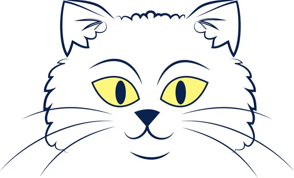 Esquema de cara de gato — Vector de stock