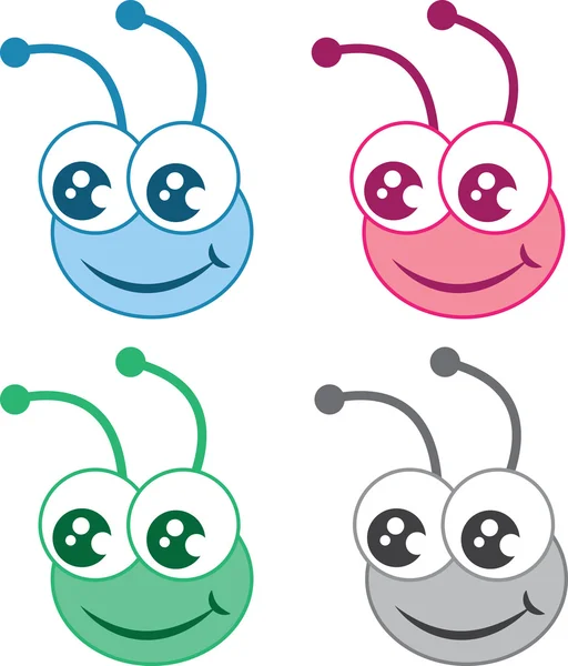 Colores de cabeza de insecto — Vector de stock