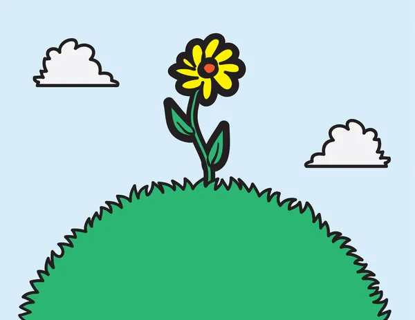 Квітка на пагорбі — стоковий вектор