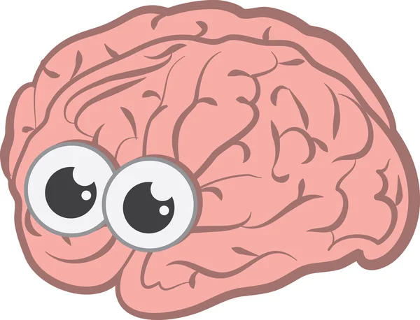 Cérebro com olhos — Vetor de Stock