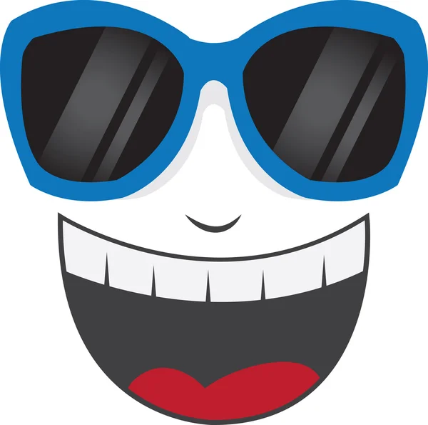 Face Sunglasses Laughing — Stock Vector