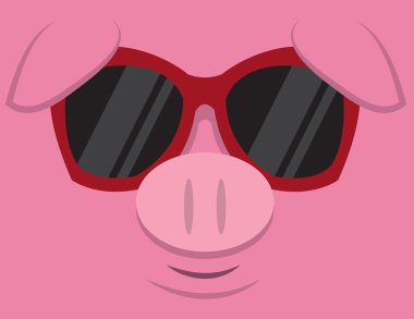 Cool Pig Sunglasses clipart