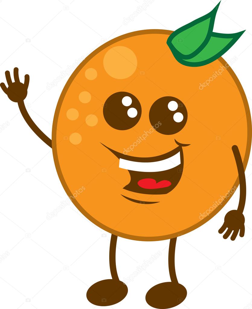 Orange Character Waving
