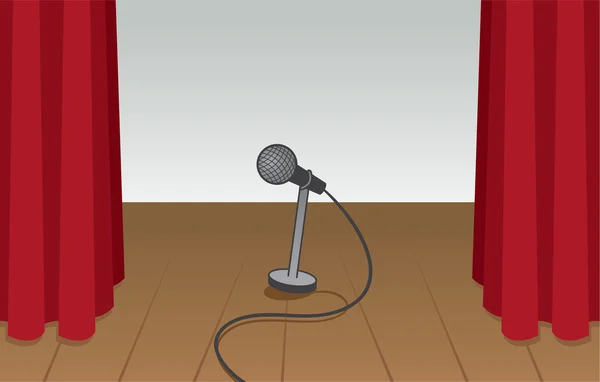 Mikrofon boş sahne — Stok Vektör