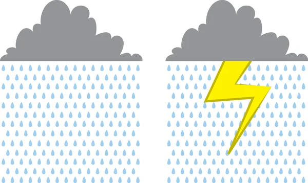 Nuvem de chuva Relâmpago —  Vetores de Stock