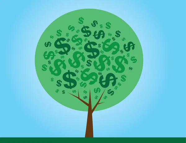 Pieniądze drzewo zielone — Wektor stockowy