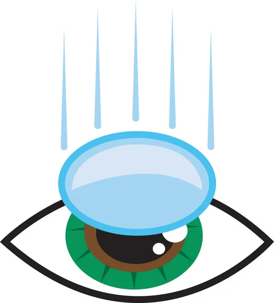 Lente de contacto ocular — Vector de stock