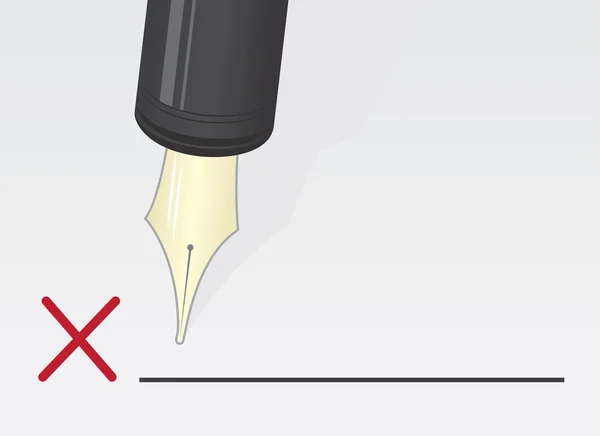 Pen handtekening x — Stockvector