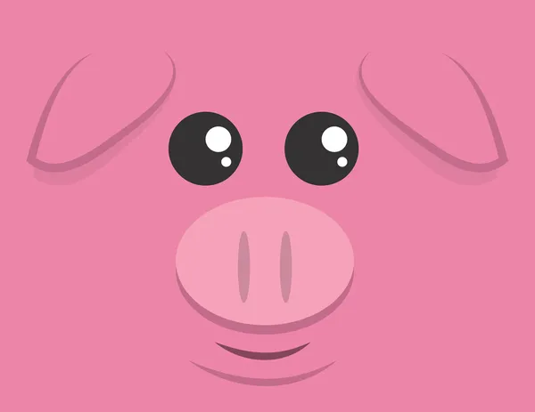 Grand visage de porc — Image vectorielle