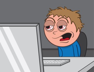 Computer Face Staring clipart