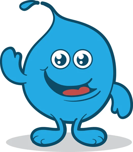 Water Droplet Character — Stock Vector