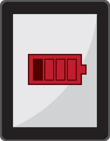 Comprimé batterie faible — Image vectorielle