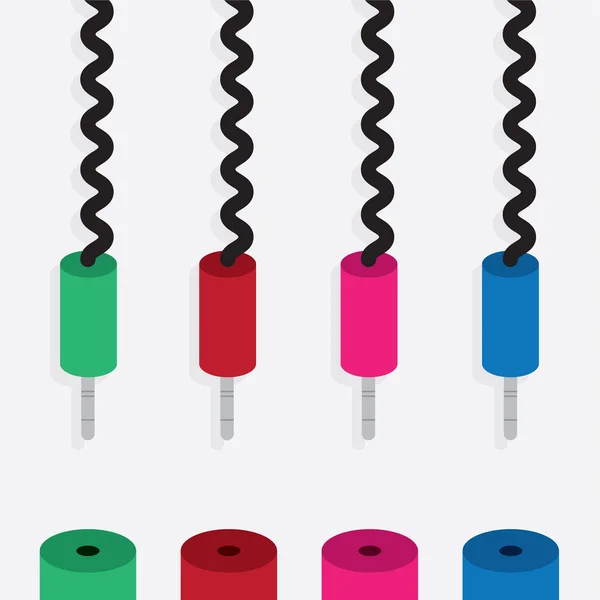 Colores de enchufe electrónico — Vector de stock